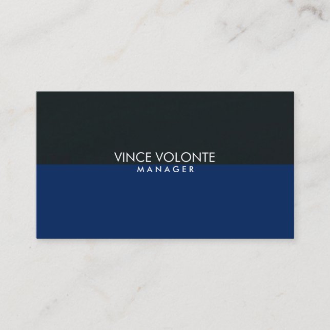 Elegant Stylish Blue Gray Black Professional Business Card (Front)