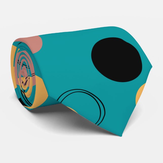 Elegant stylish blue pattern abstract men neck tie (Rolled)