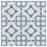 Elegant Stylish Blue &amp; White Geometric Pattern Fabric