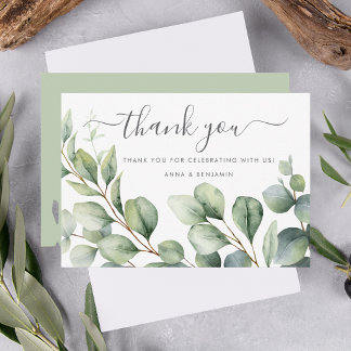 Elegant Stylish Boho Chic Modern Simple Message Thank You Card
