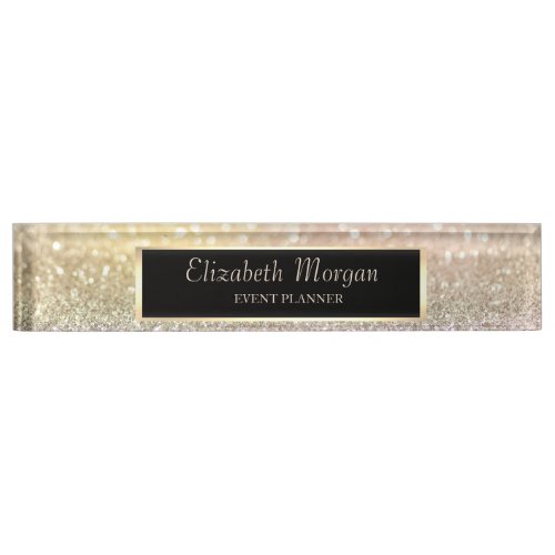 Elegant Stylish Bokeh Frame Desk Name Plate