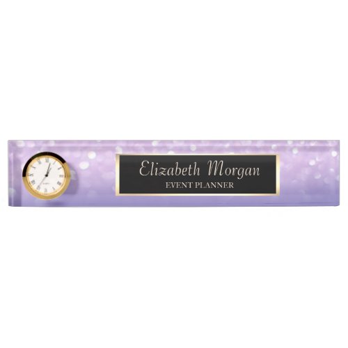 Elegant Stylish Bokeh Ombre Desk Name Plate