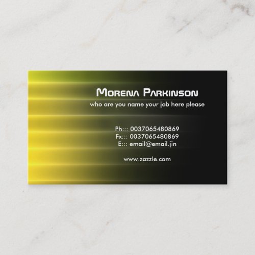 yellow lines business card