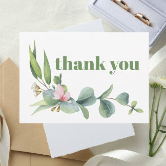 Elegant Stylish Bold Boho Simple Message Wedding Thank You Card
