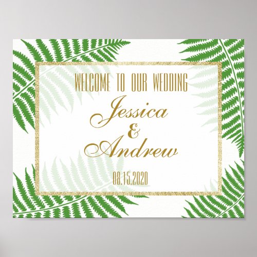 Elegant Stylish Bracken Wedding Welcome Poster