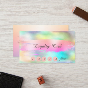 Elegant Stylish , Brush Stroke Holographic Loyalty Card
