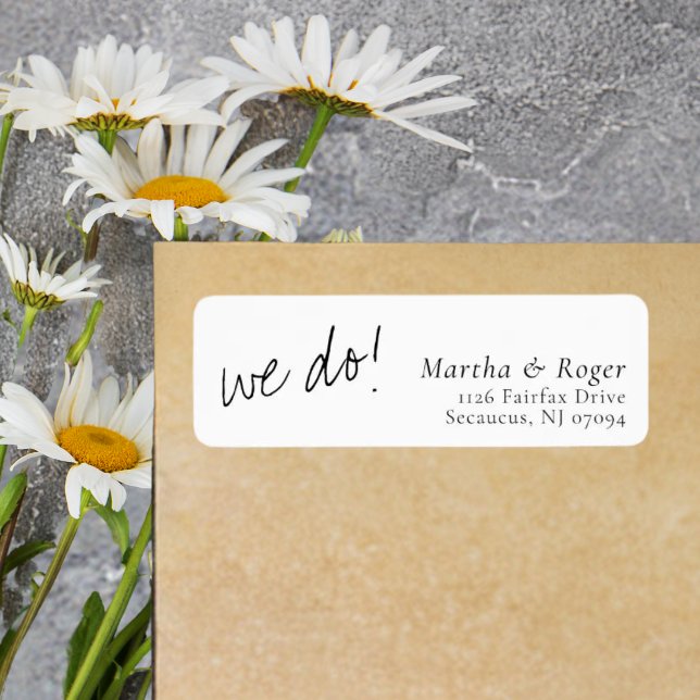 Elegant Stylish Calligraphy Wedding Return Address Label (Creator Uploaded)