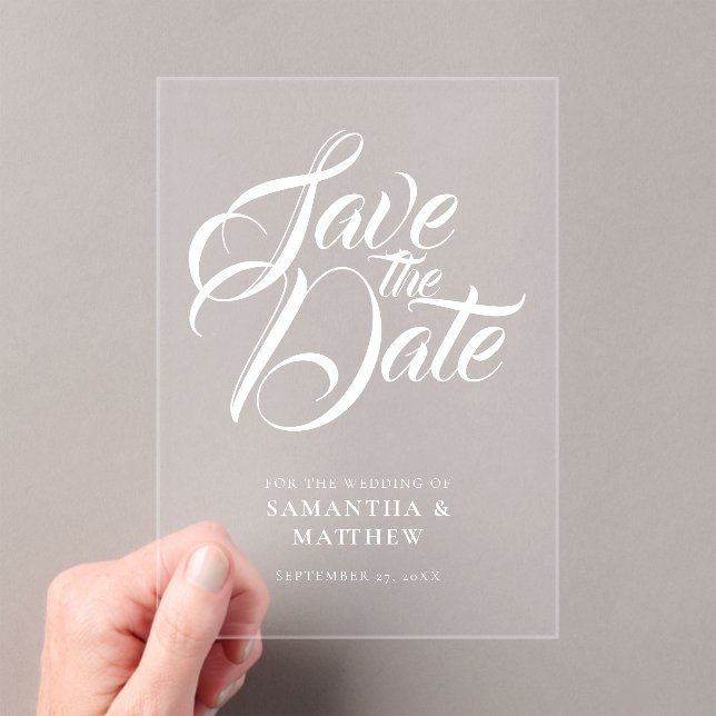 Elegant Stylish Calligraphy Wedding Save The Date (Insitu (Handheld))