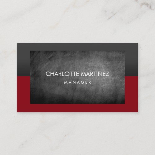 Elegant Stylish Chalkboard Red Gray Professional Business Card