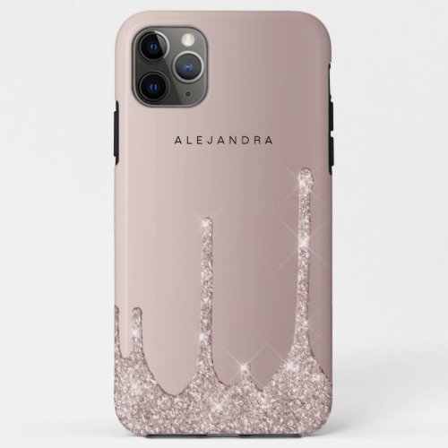 Elegant stylish champagne glitter drips iPhone 11 pro max case