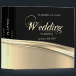 Elegant Stylish Chic  Black Gold  Wedding Planner 3 Ring Binder<br><div class="desc">Elegant chic black gold  wedding planner.</div>