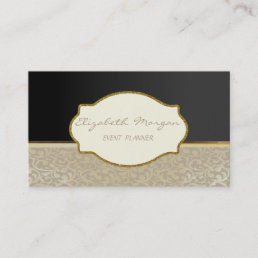 Elegant  Stylish Chic,Damask,Black,Frame Business Card