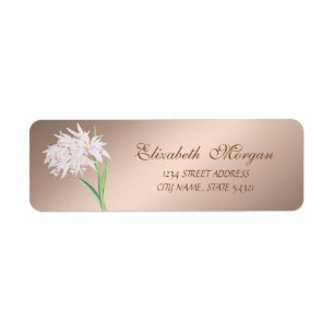 Elegant Stylish Chic Flower Address Label
