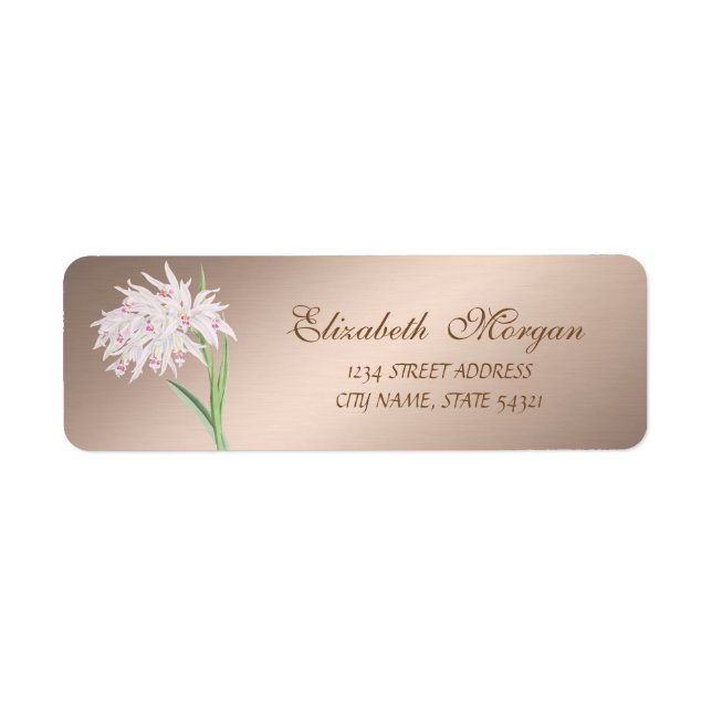 Elegant Stylish Chic Flower   Address Label (Front)