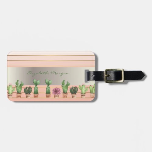 Elegant Stylish ChicFlowersCactus Luggage Tag