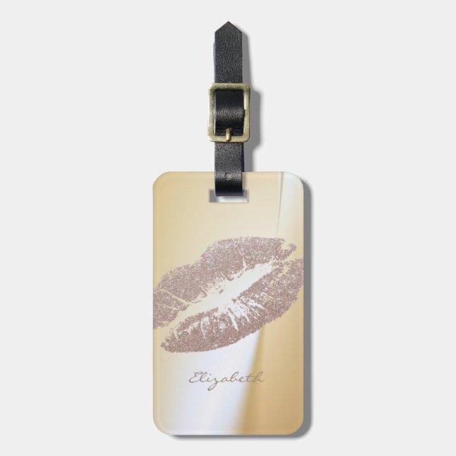 Elegant Stylish Chic - Glittery Lips,Personalized Luggage Tag (Front Vertical)