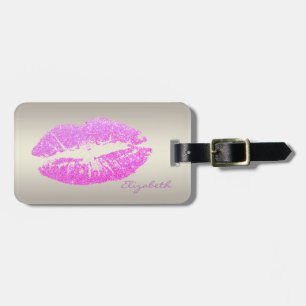 Elegant Stylish Chic - Glittery Lips,Personalized Luggage Tag