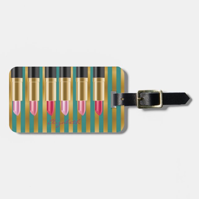Elegant Stylish Chic -Lipsticks,Personalized Luggage Tag (Front Horizontal)