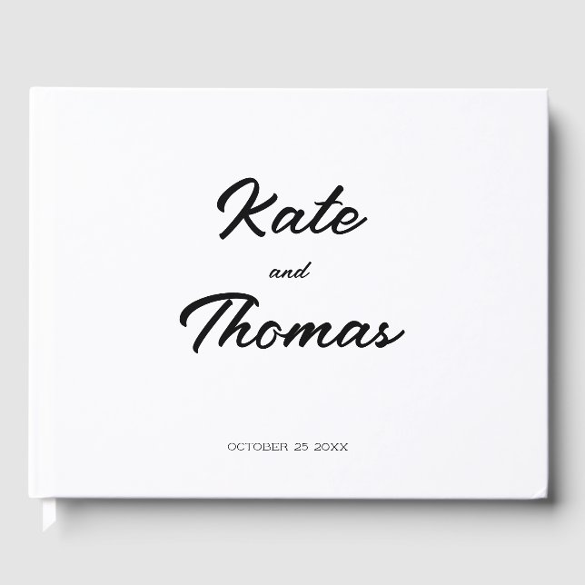 Elegant Stylish Chic Modern Simple Minimalist  Guest Book (Front)