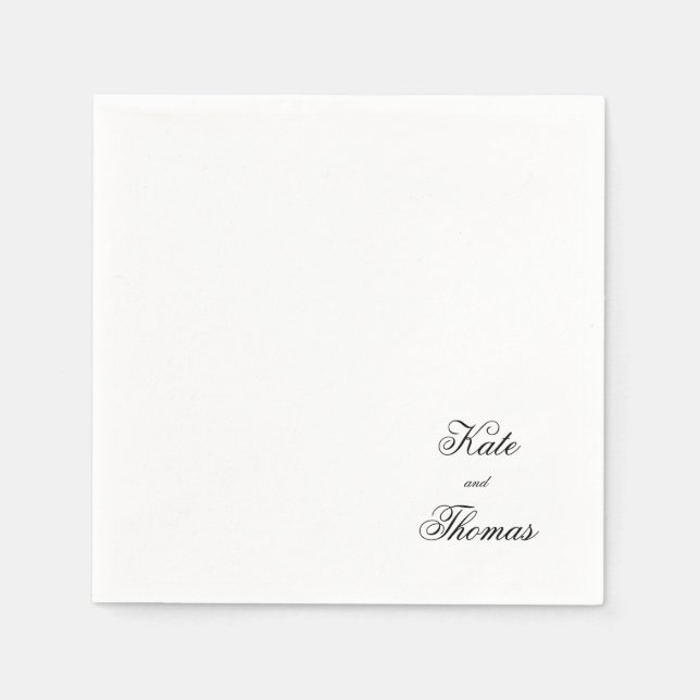 Elegant Stylish Chic Modern Simple Minimalist Napk Napkins (Front)