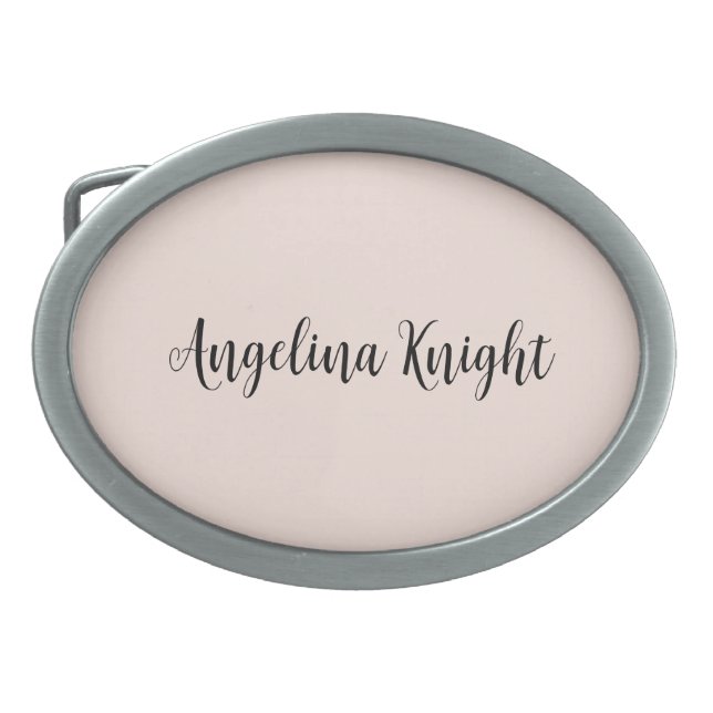 Elegant Stylish Chic Plain Handwriting Script Belt Buckle (Front)