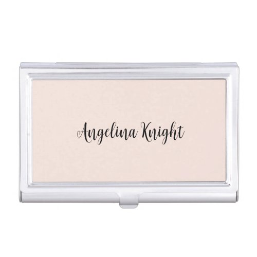 Elegant Stylish Chic Plain Handwriting Script Business Card Case