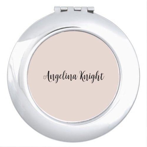 Elegant Stylish Chic Plain Handwriting Script Compact Mirror