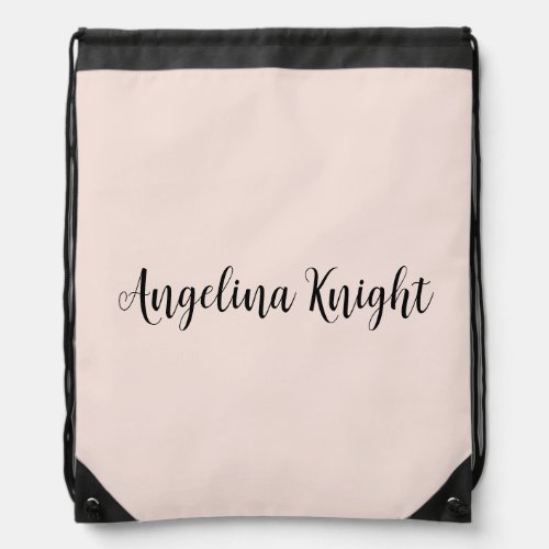 Elegant Stylish Chic Plain Handwriting Script Drawstring Bag