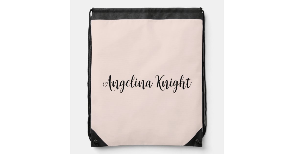 Elegant Stylish Chic Plain Handwriting Script Drawstring Bag | Zazzle