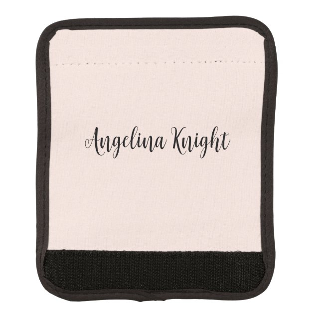 Elegant Stylish Chic Plain Handwriting Script Luggage Handle Wrap (Front)