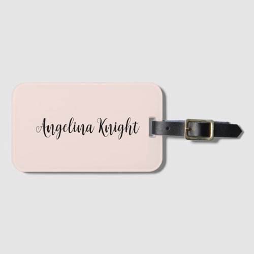 Elegant Stylish Chic Plain Handwriting Script Luggage Tag