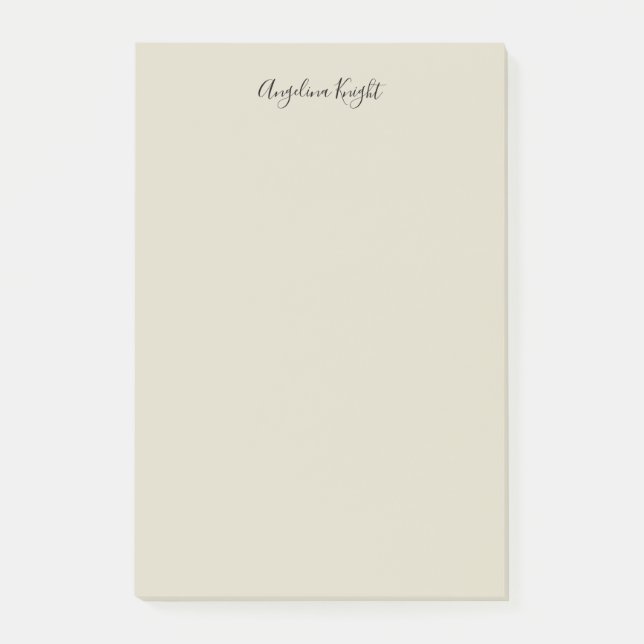 Elegant Stylish Chic Plain Handwriting Script Post-it Notes (Front)