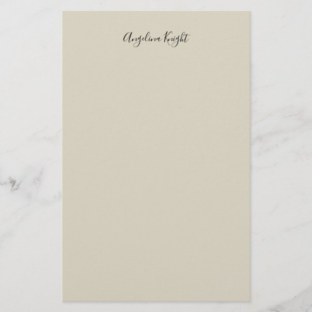 Elegant Stylish Chic Plain Handwriting Script Stationery (Front)