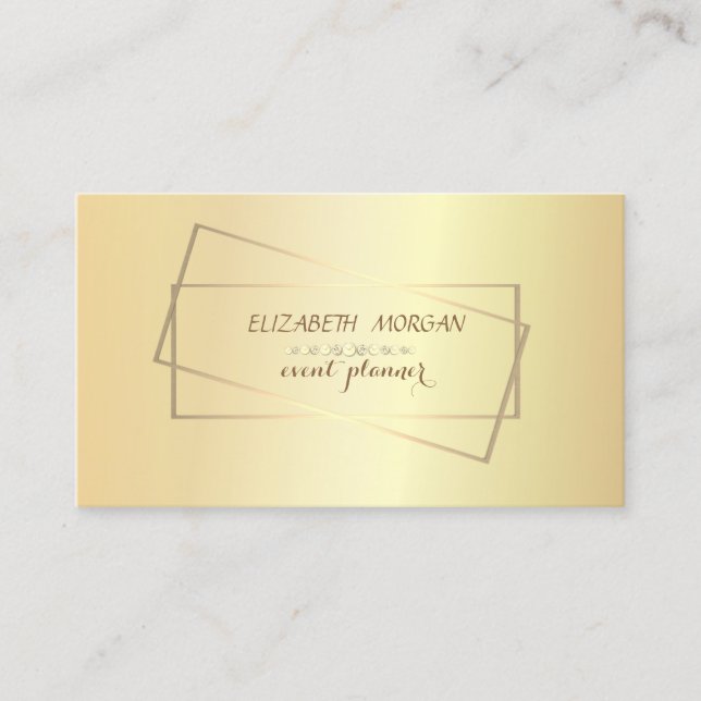 Elegant Stylish,Chic,Professional Gold Frame Business Card (Front)