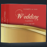 Elegant Stylish Chic Red Gold  Wedding Planner 3 Ring Binder<br><div class="desc">Elegant chic red gold  wedding planner.</div>