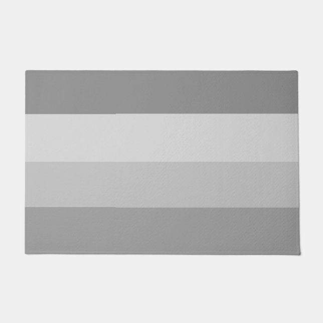 Elegant Stylish Chic Striped Shades of Gray  Doormat (Front)
