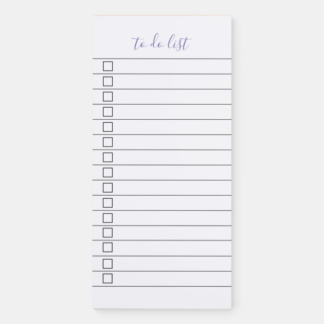 Elegant Stylish Chic To-Do List Handwriting Script Magnetic Notepad (Front)