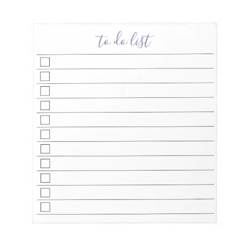 Elegant Stylish Chic To_Do List Handwriting Script Notepad