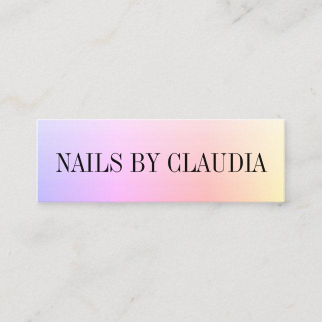 Elegant stylish chick holographic nails mini business card (Front)