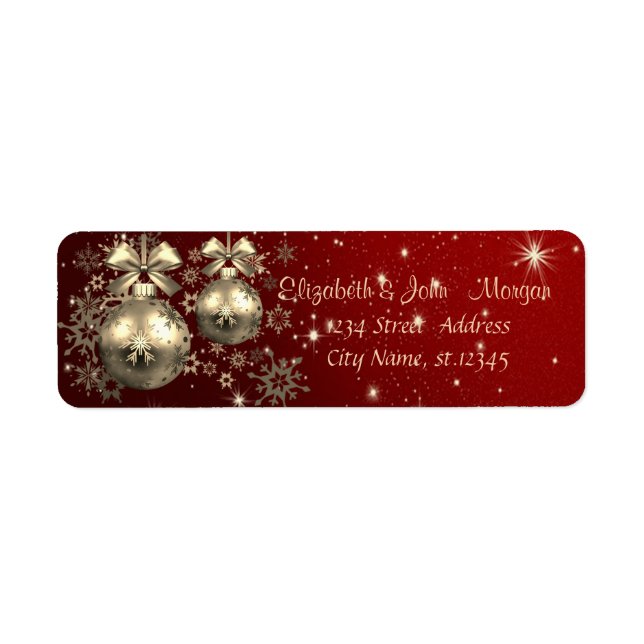 Elegant  Stylish ,Christmas Balls,Snowflakes Label (Front)