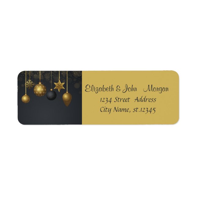 Elegant  Stylish ,Christmas Balls,Snowflakes Label (Front)
