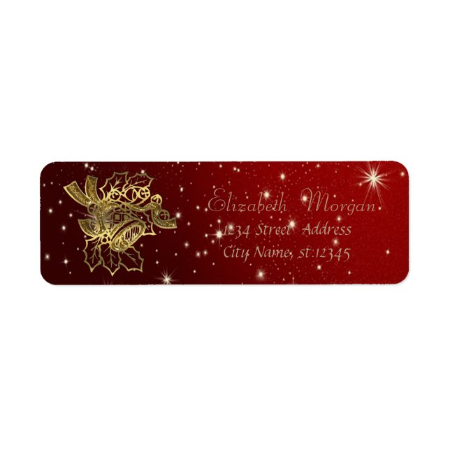 Elegant,Stylish Christmas Bell Label (Front)