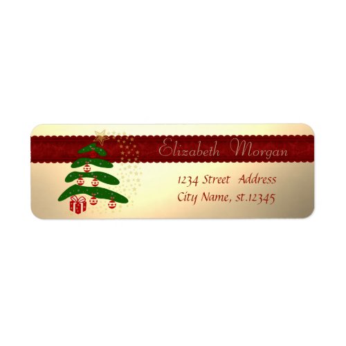 ElegantStylish Christmas Tree Faux Gold Label