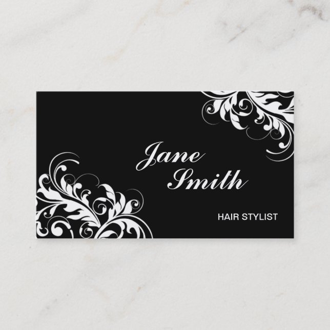 Elegant Stylish Classy Flower Floral Modern Business Card (Front)