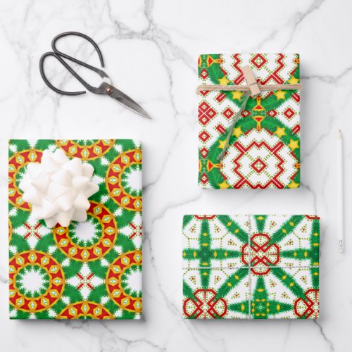 Elegant Stylish Classy Vintage Christmas Patterns Wrapping Paper Sheets