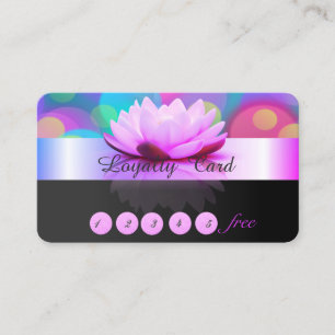 Elegant Stylish,Colorful Bokeh Lotus Loyalty Card