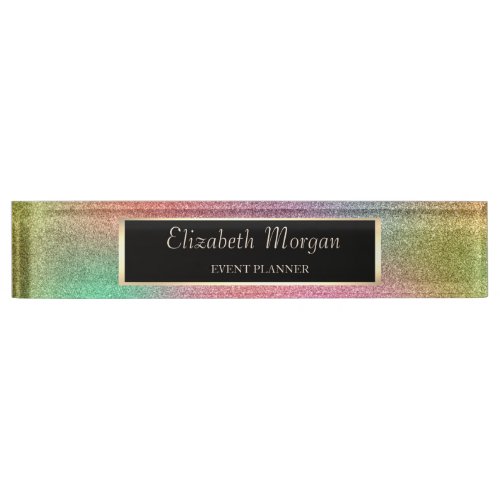 Elegant Stylish Colorful Glitter Frame Desk Name Plate