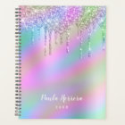 Elegant stylish colorful holographic glitter drips