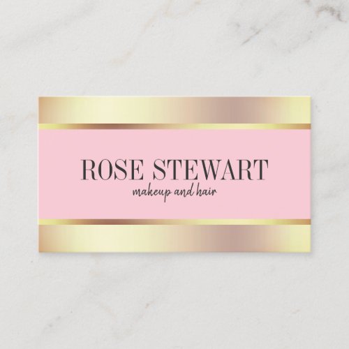 Elegant stylish copper gold makeup and hair business card