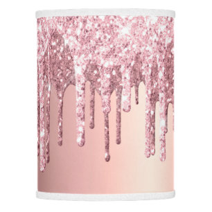 Elegant stylish copper rose gold glitter drips lamp shade